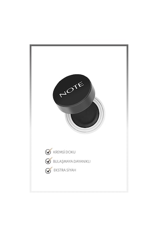 Note Cosmetique Gel Liner Mat Bitişli Waterproof Suya Dayanıklı Kalıcı Jel Eyeliner - Siyah