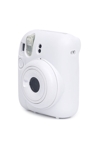 Fujifilm Instax Mini 12 Fotoğraf Makinesi + 10'lu Film + Kıskaçlı Resim Standı + Silikon Kılıf Seti Beyaz