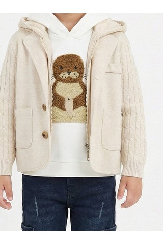 Xo Kids Erkek Çocuk 3lü Alt Üst Takım 6-9 Yaş 13205 Ekru