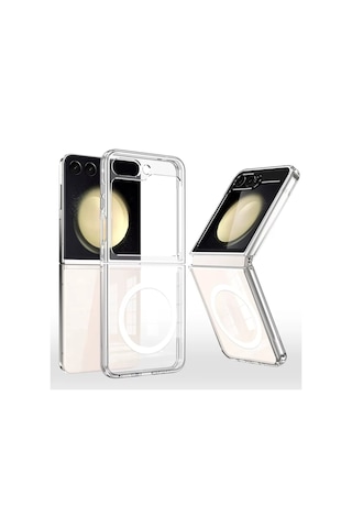 Samsung Galaxy Uyumlu Z Flip 7 Kılıf Sert Yapılı Ve Şeffaf Sararmaz Premium Silikon Kapak Ryc/embos Şeffaf