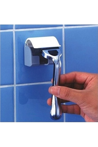 Beyaz Viskon Manuel Tıraş Makinesi Askılı Depolama Rafı Kılıfla Beyaz