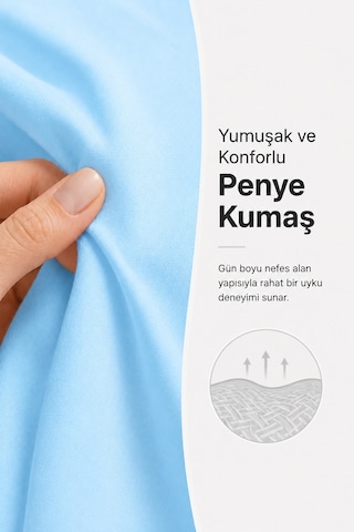%100 Pamuklu Penye Lastikli Çarşaf 145 Gr Ağır Gramaj Kumaş Tek - Çift Kişilik Bütün Ebatlar Yumuşak Ve Nefes Alabilir Fitted Çarşaf Mavi