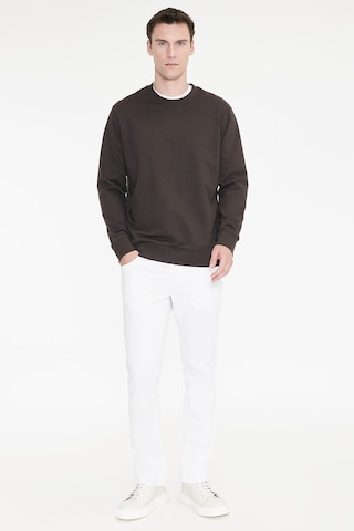 Ac&Co / Altınyıldız Classics Erkek Kahverengı Pamuklu Standart Fit Normal Kesim 2 İplik Bisiklet Yaka Sweatshirt Kahverengi