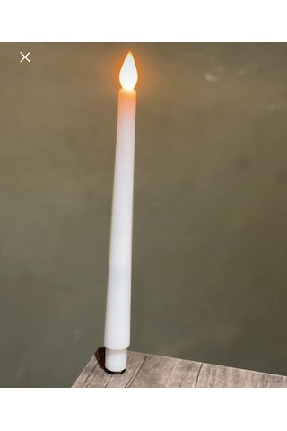 Mum Led Işıklı Şamdan Mumu 28cm Ekru-beyaz 2li Diğer