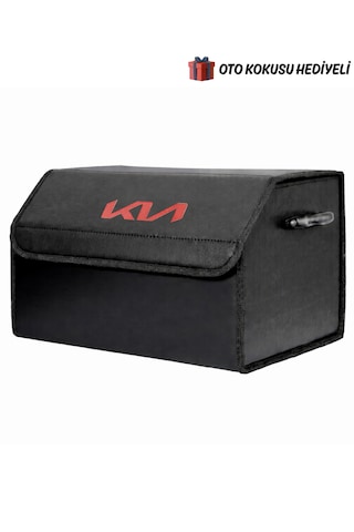 Kia Marka Logolu Oto Bagaj Organizer Çanta Oto Bagaj Çantası 2 Bölmeli Suni Deri Boyutlar : 48 Cm X 31 Cm X 29 Cm