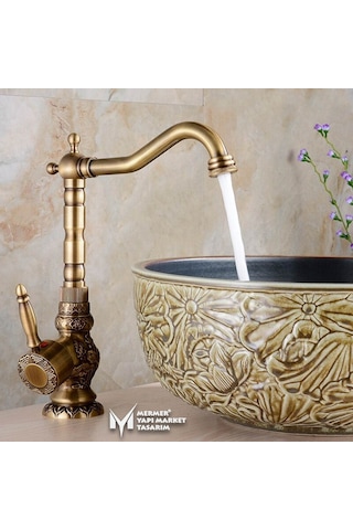 Antik İşlemeli Çanak Lavabo Bataryası