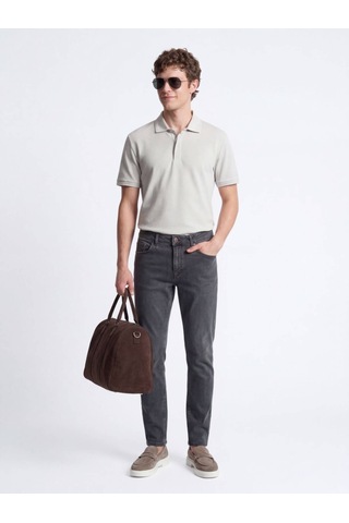 Kip Koyu Yeşil Slim Fit Denim Pamuk Karışımlı Pantolon