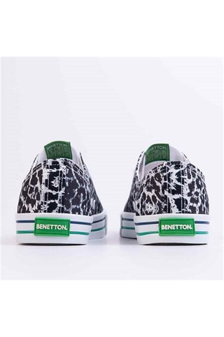 United Colors Of Benetton BENETTON KADIN ABRAS SİYAH-BEYAZ SNEAKER BN-30179 Beyaz - Siyah