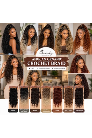 Queensky Afro Dalgası / 75cm / 240gr / Kahverengi - Uxfo-896457 Çok Renkli