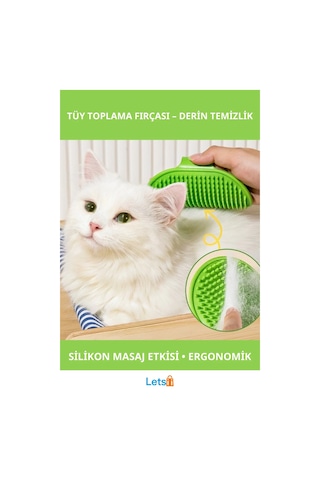 Yumuşak Silikon Evcil Hayvan Tüy Toplama Fırçası 25.5 Cm