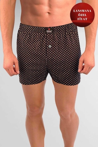 Erdem Siyah Baskılı Desenli Penye Boxer 1400ysk Siyah