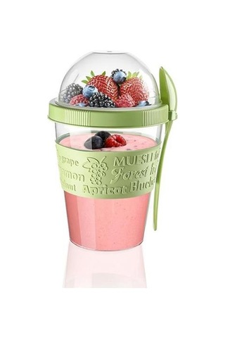 Buffer Taken Go Kapaklı Kaşıklı Pratik Taşınabilir Yoğurt Kabı Çok Renkli