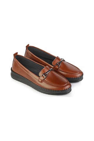 Ern Shoes Kadın Rahat Anatomik İçi Hakiki Deri Tam Ortopedik Ayakkabı Taba