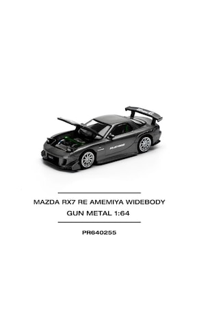 Pop Race Mazda Rx-7 Re-amemıya Gun Metal 1/64 Siyah