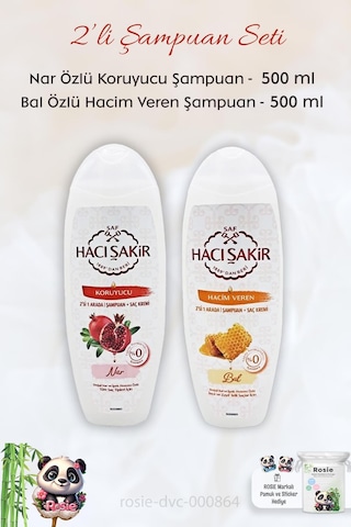 Hacı Şakir Nar 2si 1 Arada Şampuan 500 Ml, Ballı Şampuan 500 Ml Ve Rosıe