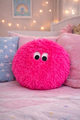 Merty Avm Peluş Yastık 35cm Yumuşak Dekoratif Yastık Çocuk Genç Odası Süs Yastığı 046 - Pembe