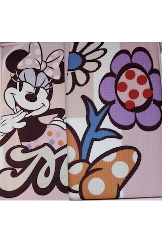 Özdilek Tek Kişilik Lastikli Çarşaf Çocuk Pike Takımı Minnie Garden Pembe