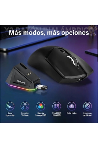 X2 Kablosuz 3 Modlu 24.000dpı Oyuncu Mouse Paw3311 Sensör Şarj Istasyon Tape Ve Skatez  Diğer