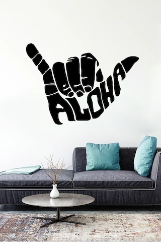 Aloha El Illustration Duvar Dekor Sticker 30 X 21 Cm