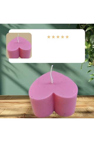 Romantik Kalp Görünümlü Koku Aromalı Dekoratif Doğal Mum