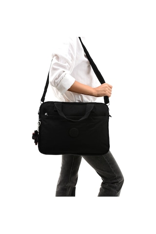 Ss 3027 Unisex Krinkıl Suya Dayanıklı Laptop Bölmeli Çapraz-el Askılı Evrak Ve Laptop Çantası Siyah