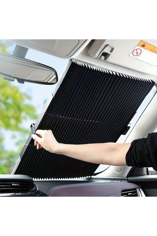 Boatshop1 Uv Koruyucu Araba Güneşlik 46 Kat Katlanabilir Teleskopik Ön Cam Arka Cam Perdesi Alüminyum Film Emme Kupaları