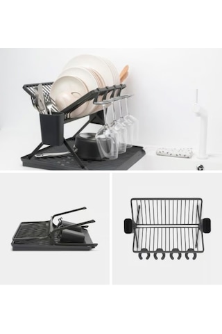 Tantitoni Koyu Gri Katlanabilir Büyük Bulaşıklık