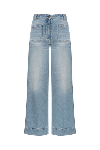 Victoria Beckham Kadınlar Için Şık Düz Kesim Kot Pantolon Light Blue