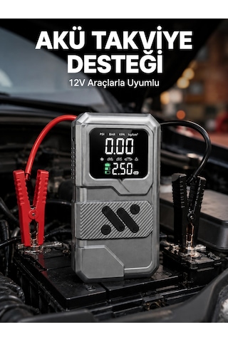 Bay Taşınabilir Araç Akü Takviye Ve Hava Kompresörü Powerbank Özellikli Najmaddin