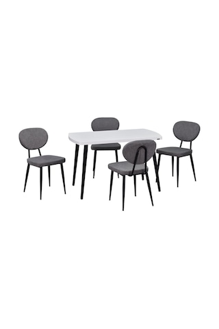 Vilinze Deniz Sandalye Argos Ahşap Mdf Sabit Mutfak Masası Takımı - 70x120 Cmtk-argos-70120-sb-deniz-kn01s-sigmagri Sigma Gri