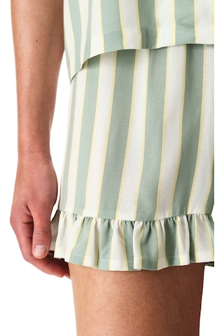 Penti Açık Yeşil Sage Çizgili Gömlek Şortlu Pijama Takımı
