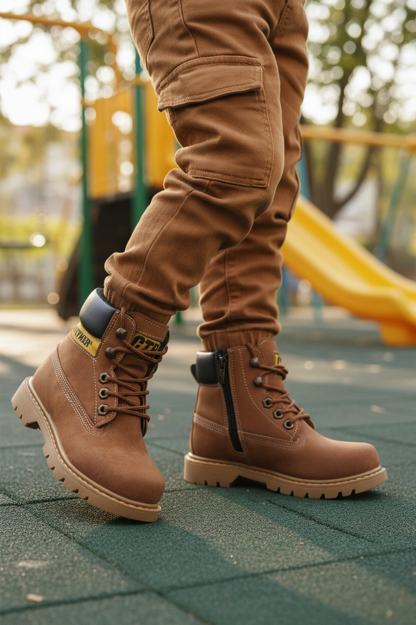 Tarçın Nubuk Kaymaz Unisex Çocuk Bot 921 F Tarçın Nubuk