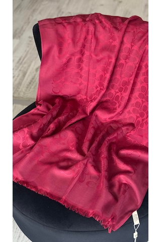 C Desen Yün İpek Şal İnce Kumaş Çift Taraflı Silk Scarfs Bordo