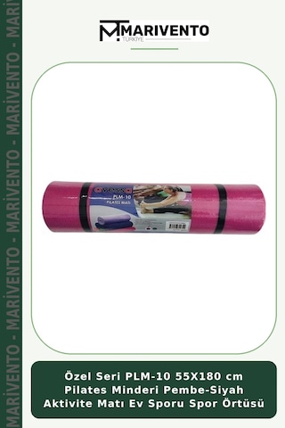 Özel Seri Plm-10 55x180 Cm Pilates Minderi Pembe-siyah Aktivite Matı Ev Sporu Spor Örtüsü Pembe - Siyah