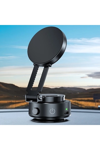 Honeybeeshop Yükseltilmiş Sürüm Yeni Manyetik Araba Telefon Tutucu Siyah 1 Bilgisayar Taşınabilir Elektrikli Emme Kupası Duvar Montaj Açı Ayarlanabilir 360 Döndürme