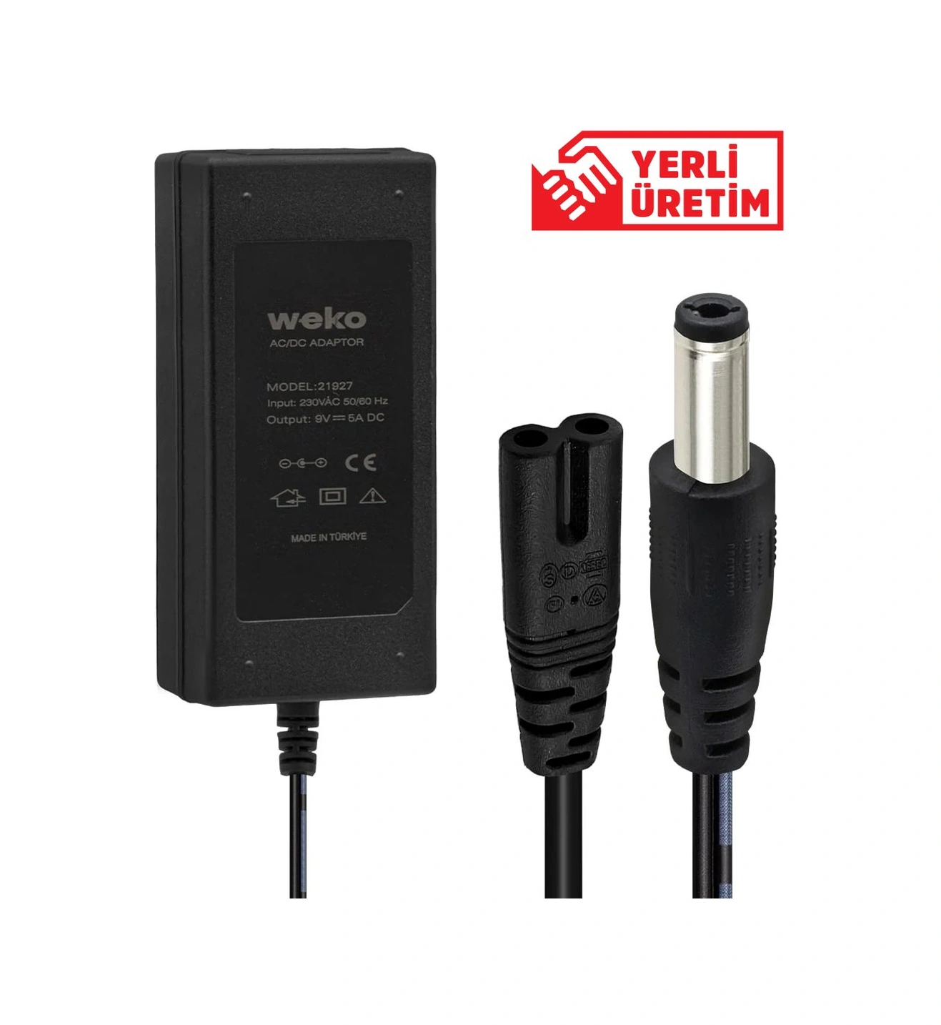 Weko 9 Volt - 5 Amper Masaüstü Adaptör 5.5 2.5 Mm Uçlu Yerli Üre