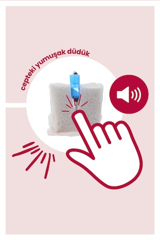 Düdüklü Cepli Sıvama Mama Önlüğü - Minik Penguen Pembe Bebek Önlüğü Koyu Pembe