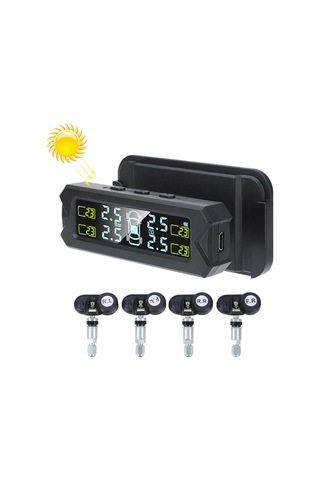 Sones Araba Yüksek Hassasiyetli Solar Şarj Lastik Basıncı İzleme Sistemi Tpms, Dahili Bip Sensörü