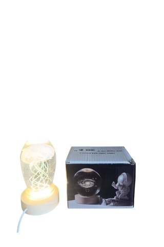 Ahşap Altlıklı Turkuaz Renk Işıklı Küre