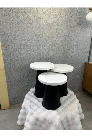 3 Lü Mdf Mantar Sehpa