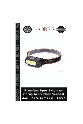 Premium Spor Ekipmanı Görüş Aracı Eller Serbest 213 - Kafa Lambası - Siyah