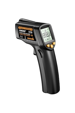 Yifomall Aneng Th109 El Tipi Kızılötesi Sıcaklık Ölçer - Dokunmadan Ölçüm, Lazer Konumlandırma, Lcd Ekran, -50 C/+400 C Aralığı, Siyah Pil Yok