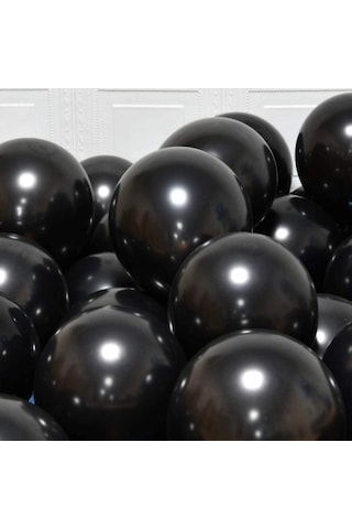 Metalik Balon Siyah 50 Adet Siyah