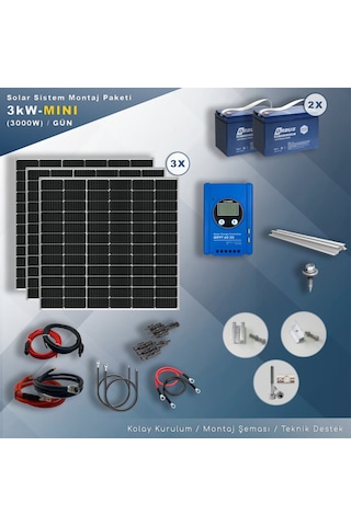 Matech 3 Kw Mını Solar Paket Sistem 3000w/gün