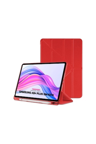 Samsung Galaxy Tab A9 Plus 11 Inç Uyumlu Kılıf Kalem Bölmeli Arkası Silikon Kapak Kılıf Sm-x210 Kılıf