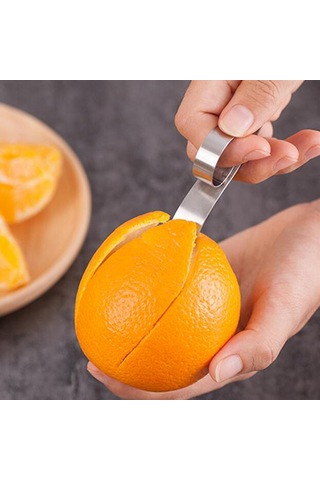 Homyl 2x Paslanmaz Çelik Portakal Kesici Pomelo Soyma Makinesi Gümüş