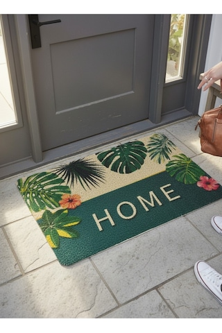 Hijyenik Kıvırcık Paspas 40x60 Cm - Islaklık Emici Kapı Önü Paspası Yeşil