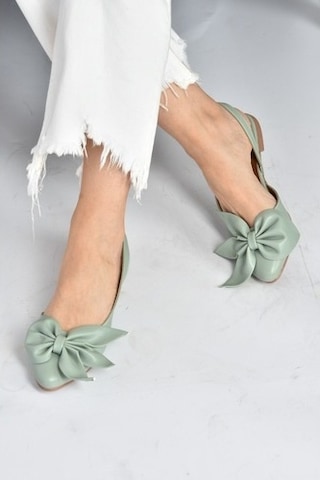 Fox Shoes Yeşil Kadın Babet H726809009 Yeşil