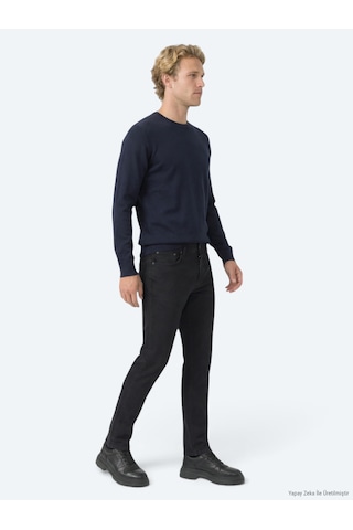 Kip Siyah Slim Fit Denim Pamuk Karışımlı Pantolon