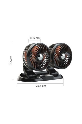 F622u Araba Yaratıcı Katlanabilir Döndürülebilir Çift Kafa Elektrikli Soğutma Fanı Çift Usb Şarj Portu, Stil: 24v Çakmak